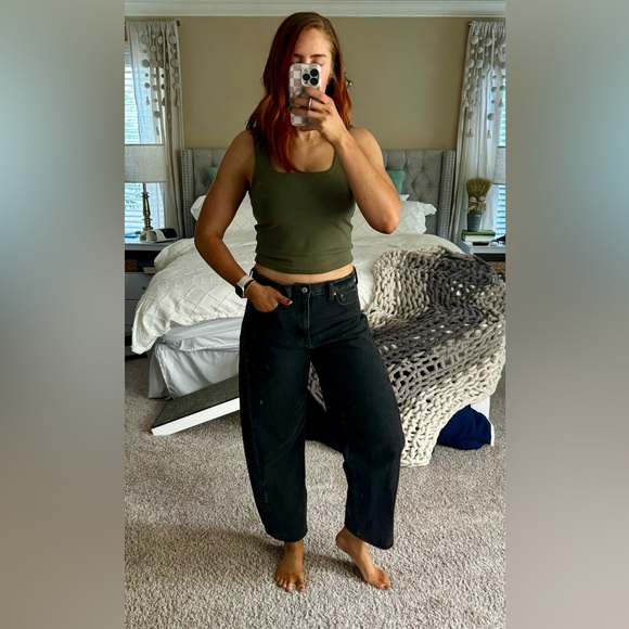 Abercrombie & Fitch Mid Rise Black Barrel Jeans Size 29 Long - Tall Size - Picture 9 of 16